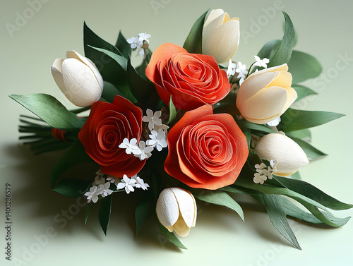 Paper Flowers Bouquet Arrangement