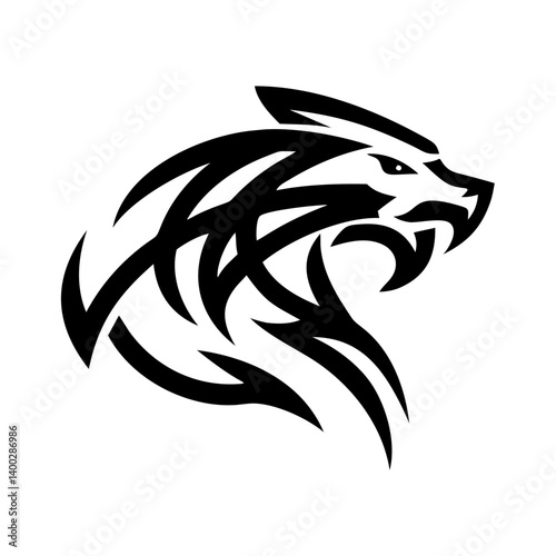 Wallpaper Mural This abstract logo has a bold and elegant design, featuring flowing lines that emphasize movement and power. The tribal or vector art style makes it perfect for sports teams, equestrian businesses, ta Torontodigital.ca