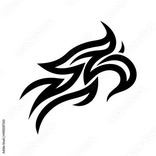 Wallpaper Mural This abstract logo has a bold and elegant design, featuring flowing lines that emphasize movement and power. The tribal or vector art style makes it perfect for sports teams, equestrian businesses, ta Torontodigital.ca
