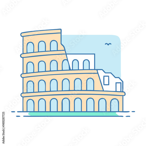 colosseum icon, colosseum vector illustration-simple illustration of colosseum, perfect for colosseum logos and icons