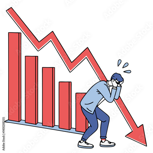 Red-Turning Crashing Bar Graph on Transparent Background. Perfect for: Black Monday, Market Meltdown Days