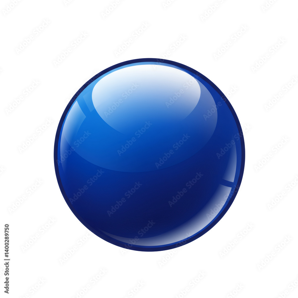 Glossy Blue Sphere on Transparent Background Glossy Blue Sphere on Transparent Background