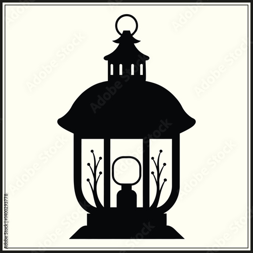 Silhouette of Lantern, Warm Glow
