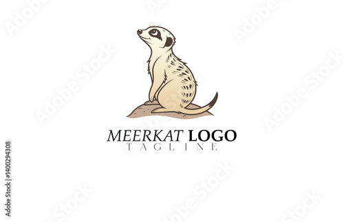 Digital Meerkat Vector Logo Template – Editable Clean Adobe Illustrator Design for Startup Branding, Web Service Logo, App Icon, or Social Media Branding.