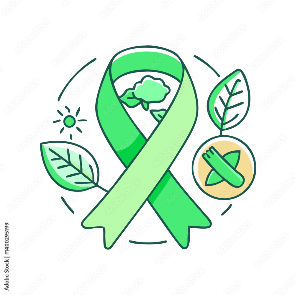 environmental awareness ribbon icon, environmental awareness ribbon vector, environmental awareness ribbon web icon, 