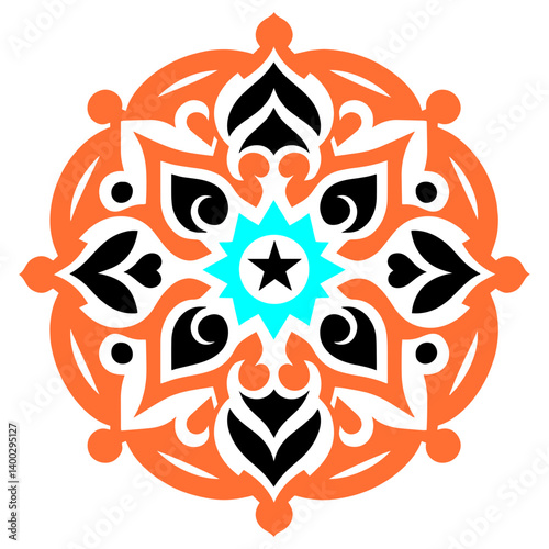Exquisite floral mandala adorned with vibrant artistic symmetry and refined geometric refinement