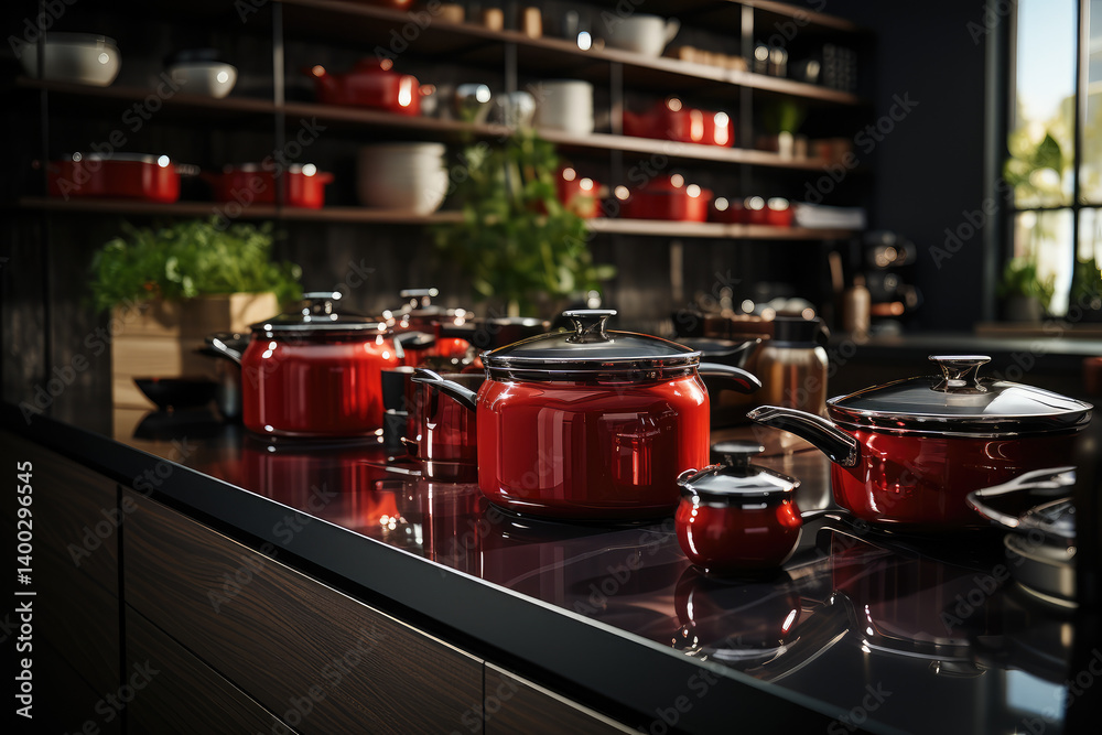 Vibrant Red Cookware Collection
