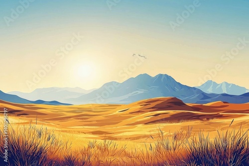 illustration background of a nature landscape