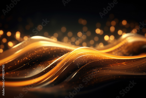 Obraz na płótnie Golden Waves of Light w salonie