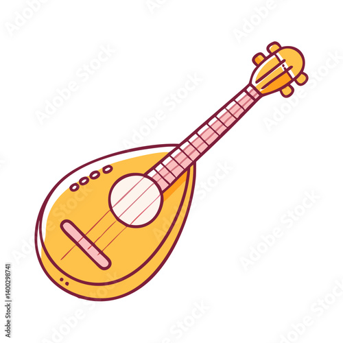 folk mandolin icon, folk mandolin vector illustration-simple illustration of folk mandolin, perfect for folk mandolin logos and icons