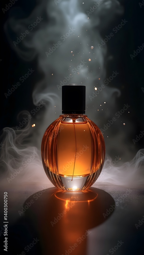 Stylized Luxury Perfume Image Floating Particles & Mysterious Aura