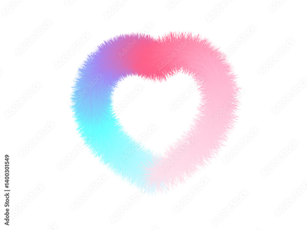 Pastel rainbow color fur effect heart Pastel rainbow color fur effect heart