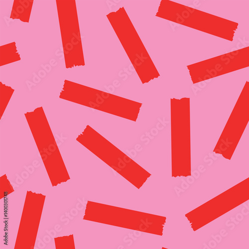 Seamless pattern with simple geometric in pink and red colors. Stylish abstract background for print, design, fabric. Vector illustration