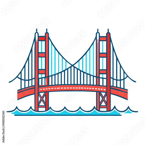 golden gate bridge icon, golden gate bridge vector illustration-simple illustration of golden gate bridge, perfect for golden gate bridge logos and icons