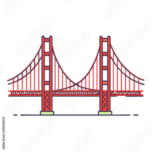 golden gate bridge icon, golden gate bridge vector illustration-simple illustration of golden gate bridge, perfect for golden gate bridge logos and icons