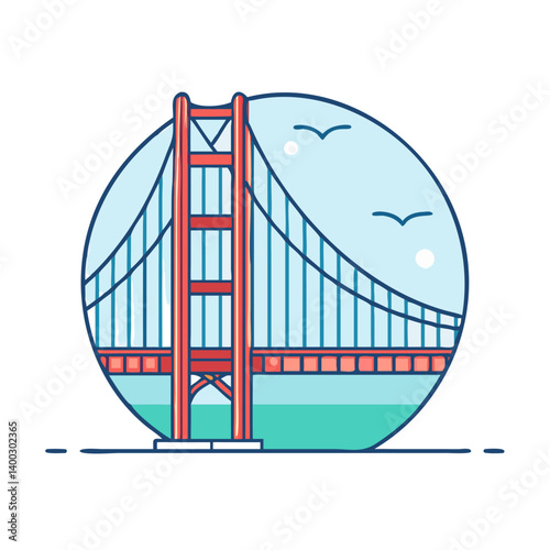 golden gate bridge icon, golden gate bridge vector illustration-simple illustration of golden gate bridge, perfect for golden gate bridge logos and icons