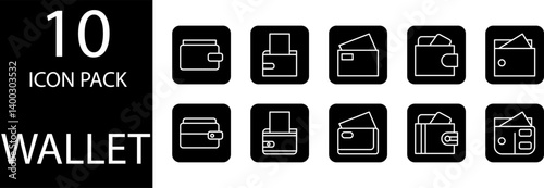 wallet icon design set