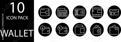 wallet icon design set
