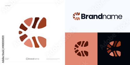 Letter C logo icon design vector illustration template editable, Colored symbol initial C with abstract stone rounded corners shapes or rock style concept for brand identity business