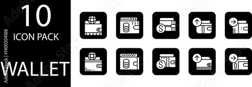 wallet icon design set