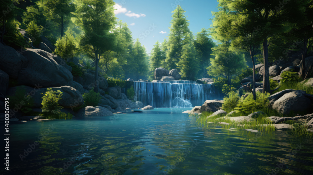 Tranquil Waterfall Oasis