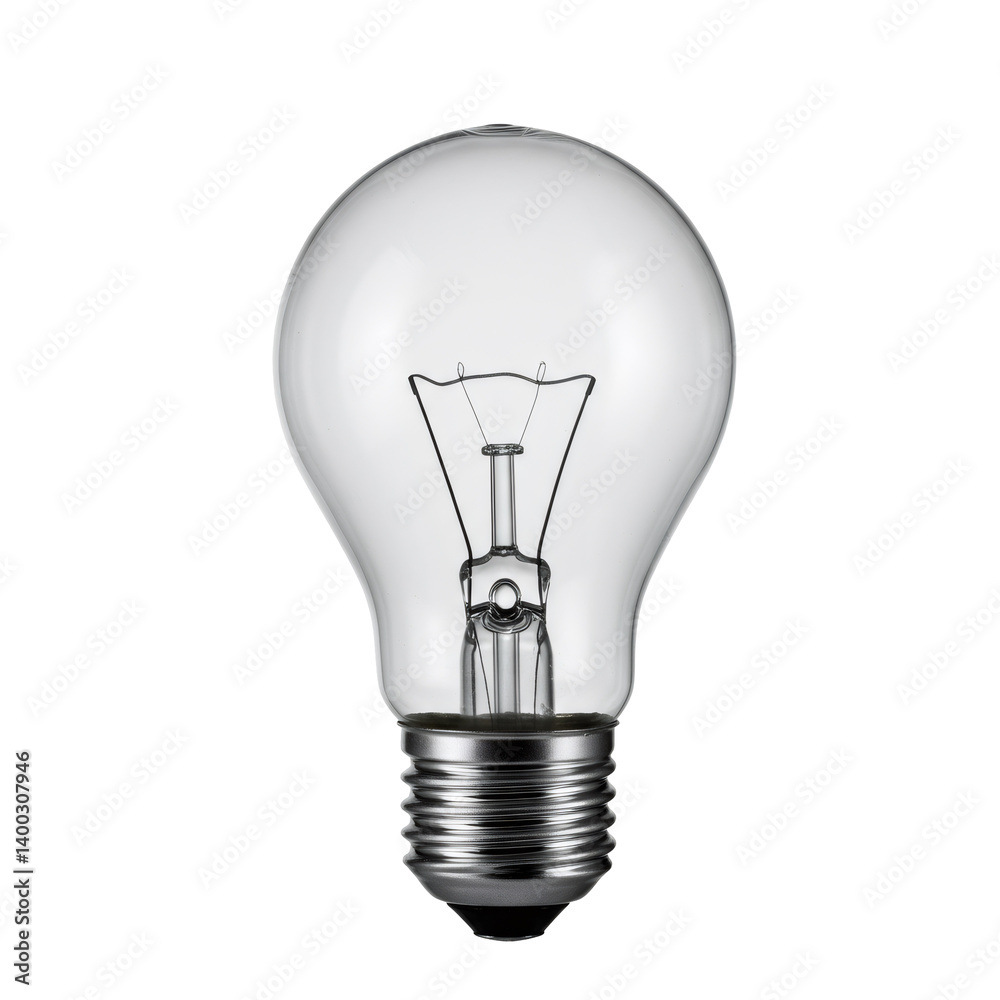 Clear Glass Lightbulb on Transparent Background Clear Glass Lightbulb on Transparent Background