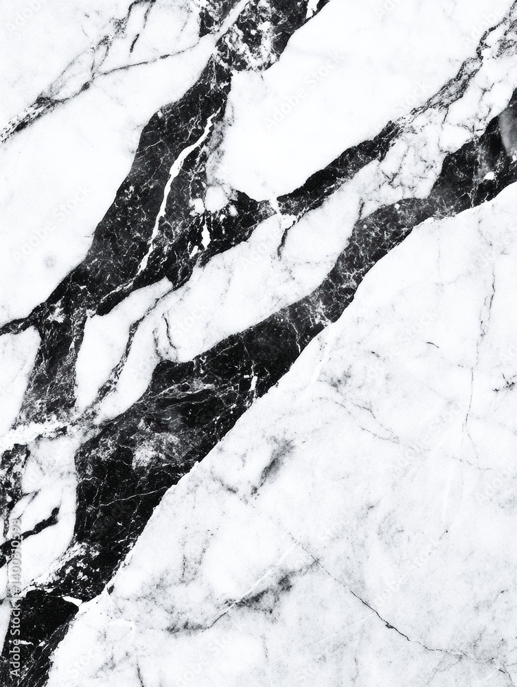 Obraz premium Elegant black and white marble texture with natural veins suitable for luxury design and decor
