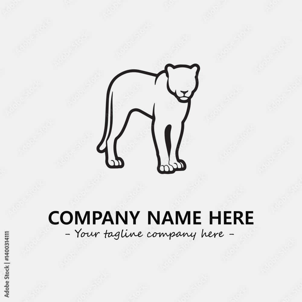 Fototapeta premium Phanter illustration black and white for logo company vector image 