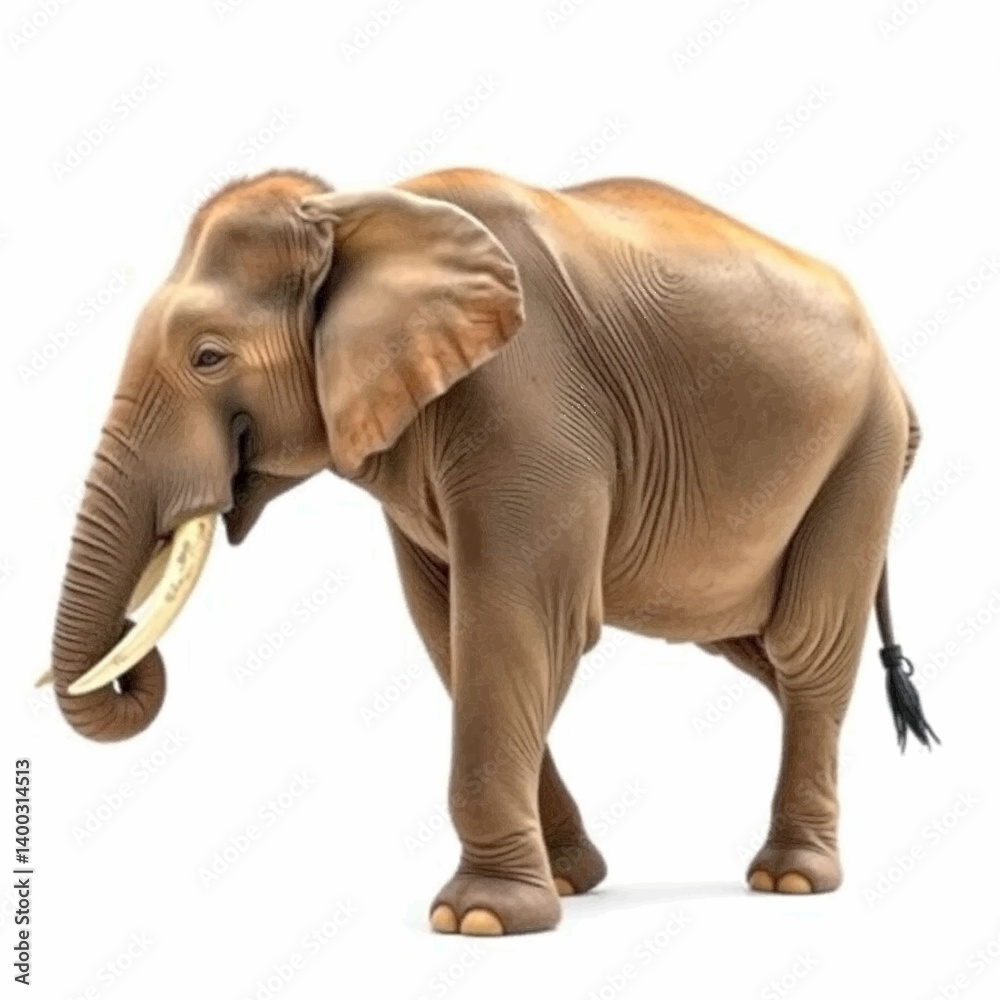 Side view of walking Asian Elephant isolated on white background. Side view of walking Asian Elephant isolated on white background.
