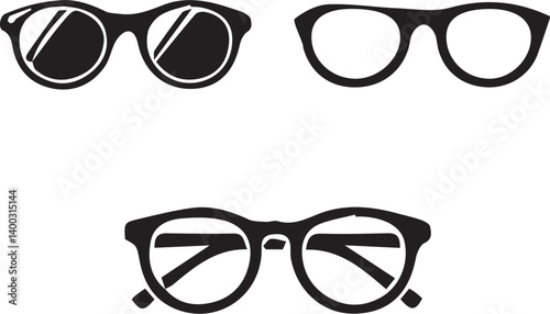 silhouette of glasses on clean vector