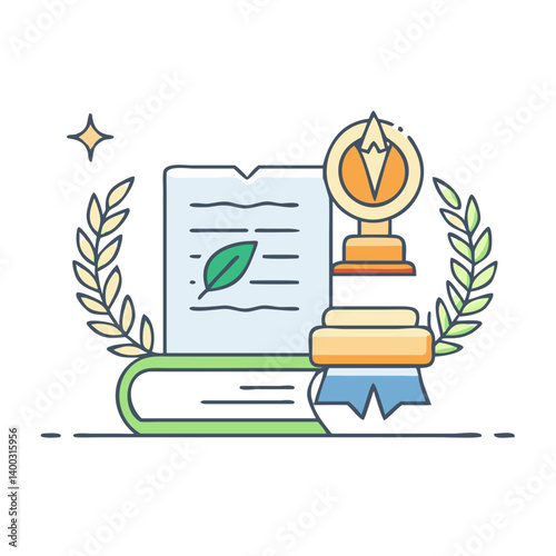 literary award icon, literary award vector illustration-simple illustration of literary award, perfect for literary award logos and icons