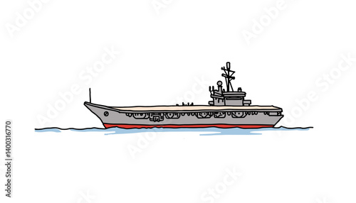 Navy aircraft carrier sailing on calm waters  