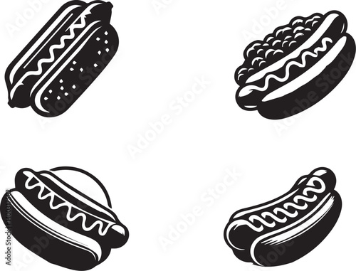 silhouette of hot dog on clean vector