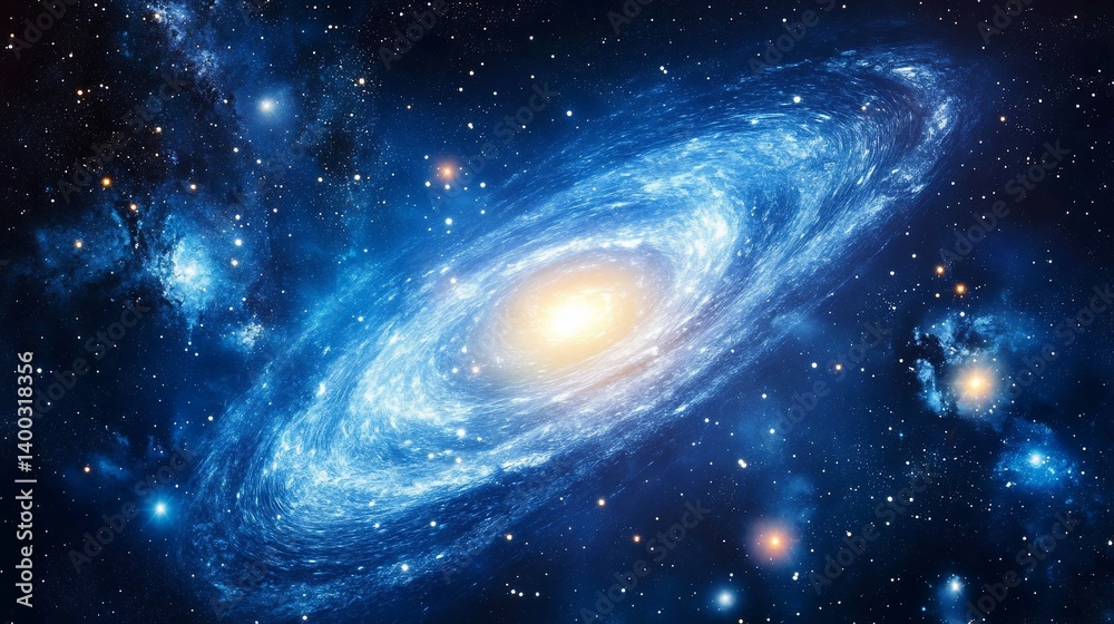 Naklejka premium Spectacular Spiral Galaxy Image Showcasing Cosmic Beauty and Wonder