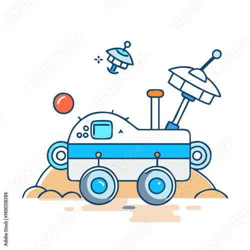 mars rover icon, mars rover vector illustration-simple illustration of mars rover, perfect for mars rover logos and icons