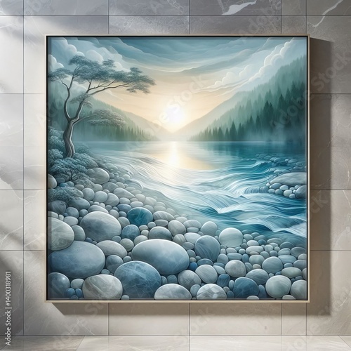 River naturalistic river rock design