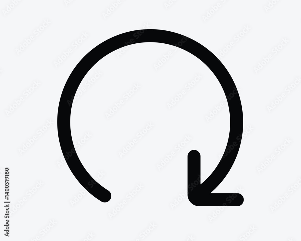 Reset Round Arrow Icon Cycle Recycle Black White Outline Line Sign Symbol Reser Repeat Reload Rotate Rotation Loop Sync Again Turn Right Side Path Vector Reset Round Arrow Icon Cycle Recycle Black White Outline Line Sign Symbol Reser Repeat Reload Rotate Rotation Loop Sync Again Turn Right Side Path Vector
