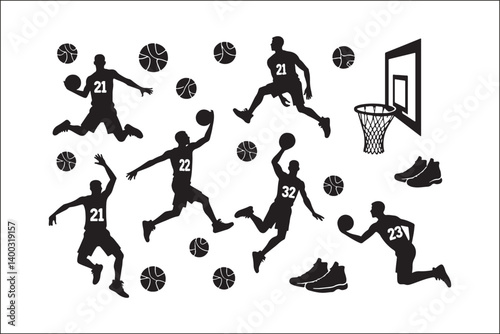 Basketball Silhouette Vector | Player SVG | Slam Dunk Clipart PNG

Basketball Player SVG | Dribble & Dunk Silhouette | Sports Vector Art

Basketball Action Silhouette | Jump Shot SVG Cut File | Sports