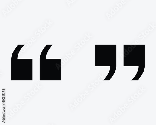 Speech Marks Quotation Mark Quote Talk Conversation Talking Message Chat Dialogue Discuss Meeting Open Close Icon Symbol Black Shape Graphic Vector