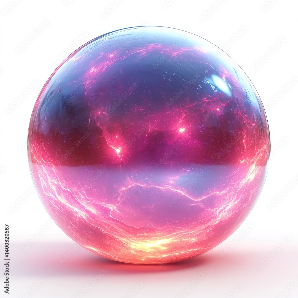 Obraz premium Glowing, vibrant sphere, radiating energy