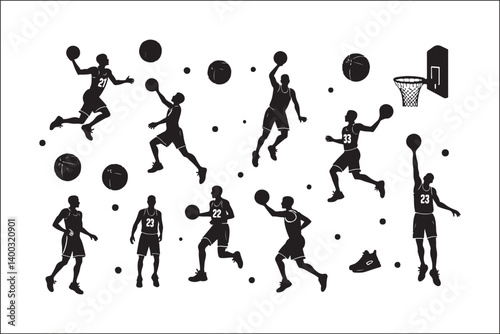 Basketball Silhouette Vector | Player SVG | Slam Dunk Clipart PNG

Basketball Player SVG | Dribble & Dunk Silhouette | Sports Vector Art

Basketball Action Silhouette | Jump Shot SVG Cut File | Sports
