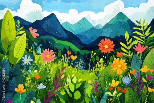 illustration background of a nature landscape