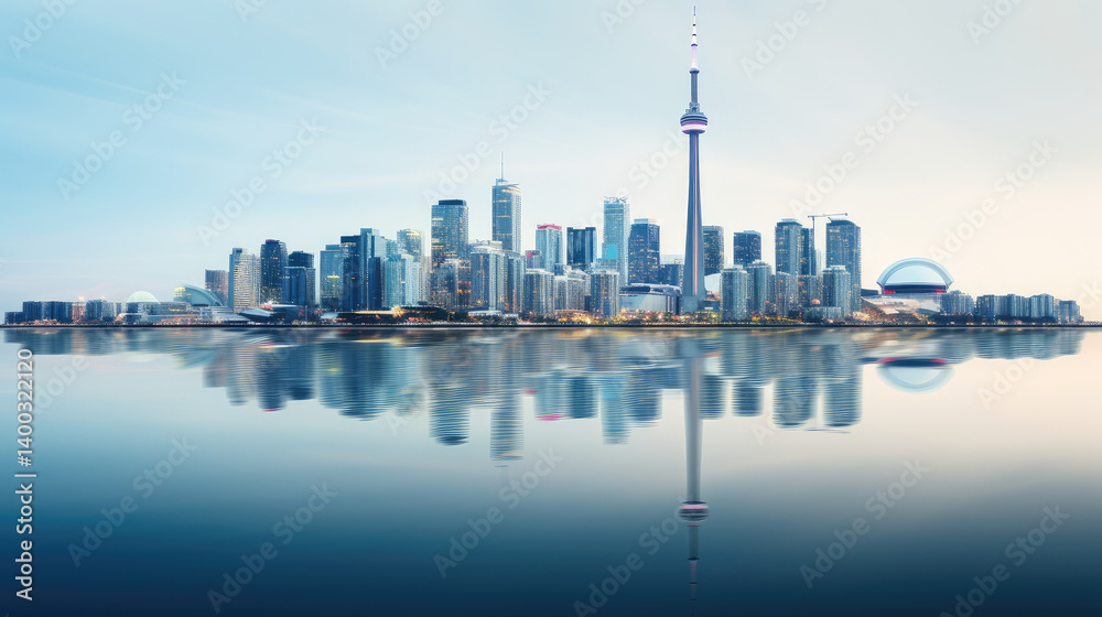 Serene Cityscape Reflection
