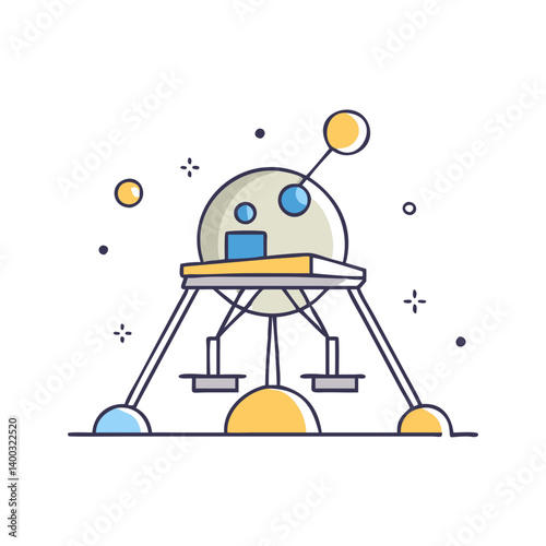 moon lander icon, moon lander vector illustration-simple illustration of moon lander, perfect for moon lander logos and icons