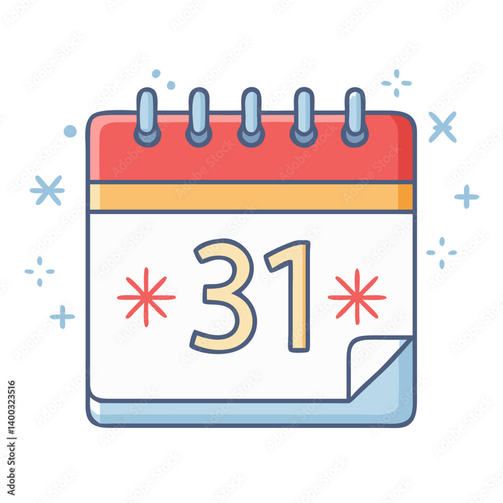 Fototapeta premium new year icon, new year vector illustration-simple illustration of new year, perfect for new year logos and icons