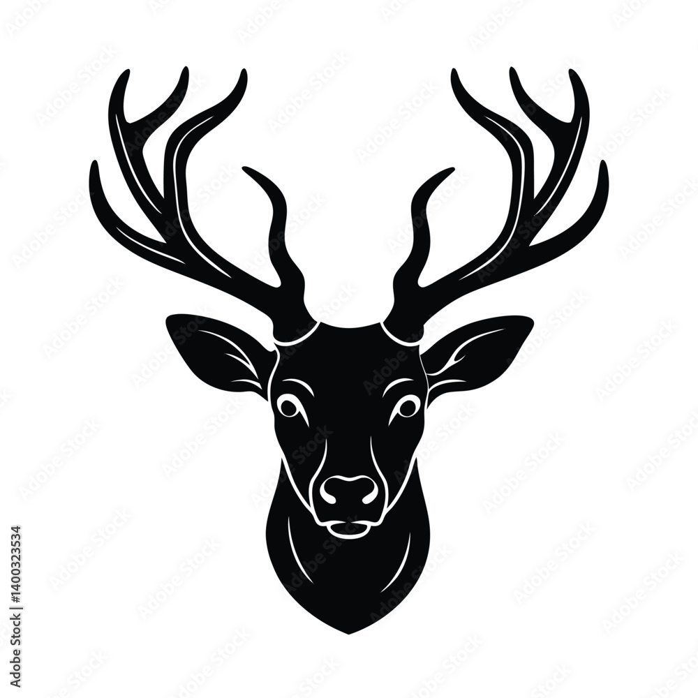 deer head antlers vector art silhouette deer head antlers vector art silhouette