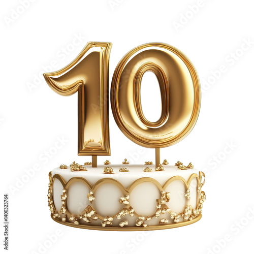 Celebrate a decade of achievement with a clean ten years anniversary design on white background