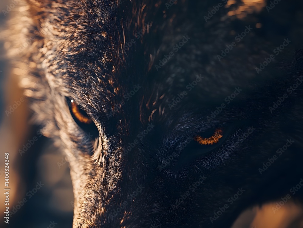 Majestic Wild Wolf Portrait: Intense Eyes and Fierce Expression in Natural Wilderness Habitat - Wildlife Photography Majestic Wild Wolf Portrait: Intense Eyes and Fierce Expression in Natural Wilderness Habitat - Wildlife Photography