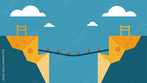 Bridge Illustration A dynamic bridge labeled Learning Opportunities being built to cross a river of challenges compared to a broken bridge labeled Fear of Failure that leads to a