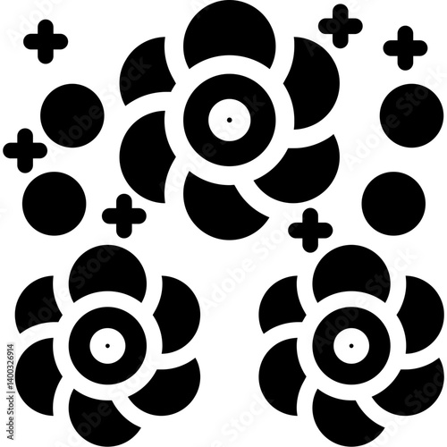Nuclear Chain Reaction Glyph Icon